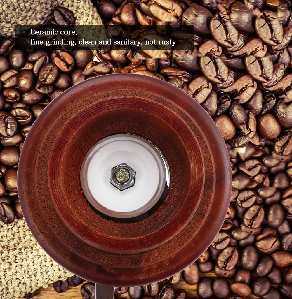 Manual Wooden Coffee Grinder Hand Grinding Machine