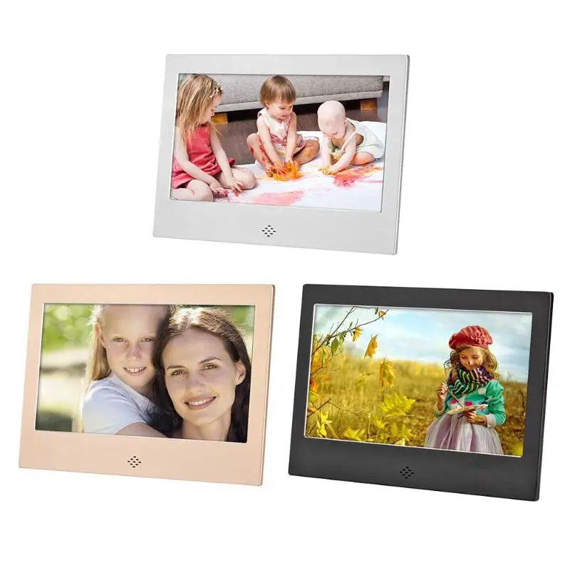 

7 Inch Metal Digital Photo Frame 720P Video Music Calendar Clock Player
