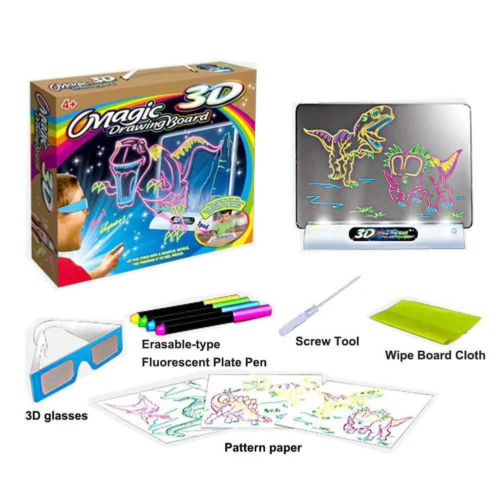 

Creative Puzzle Magic 3D Drawing Board Toy Colorful Painting Tablet Fancy Kids Portable Sketchpad Drawing Board