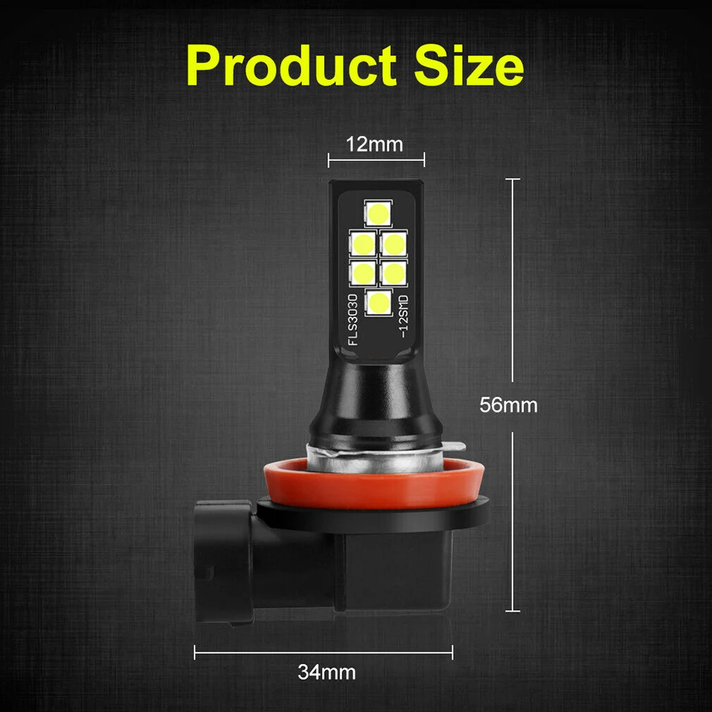 2 шт 1400LM 6000K Canbus автомобиль Вождение день бег лампа автоматические светодиоды светильник 12V автомобильный светильник s H8 H11 Led 2SMD 3030 противотуманный светильник s лампа