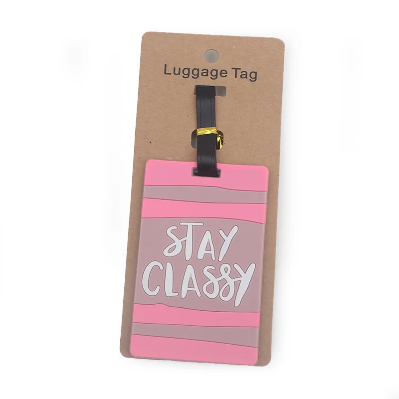 Donut Pink Luggage Tag Label Travel Bag Label With Privacy Cover Luggage Tag Leather Personalized Suitcase Tag Travel Accessories