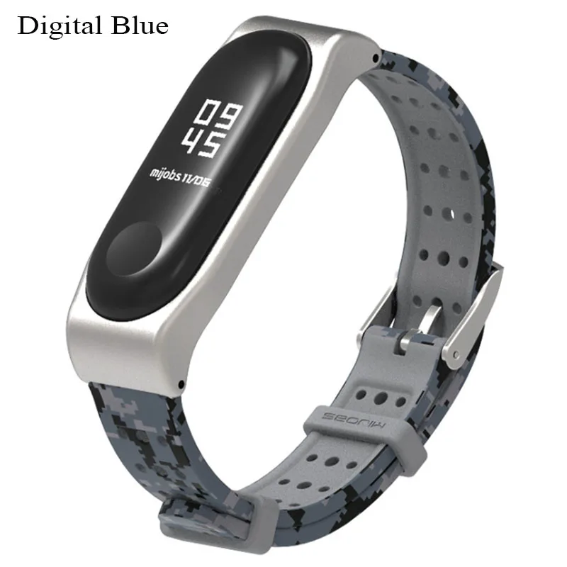 Силиконовый ремешок для часов mi Band 3 сменный Браслет для Xiaomi mi band 3 Смарт-браслеты различных цветов - Цвет: Digital blue