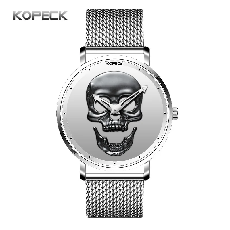 

Creative Personality Men's Watch Quartz Fashion skull Luminous Man Wristwatch Stainless steel Popular Top Brand 30ATM Male Clock