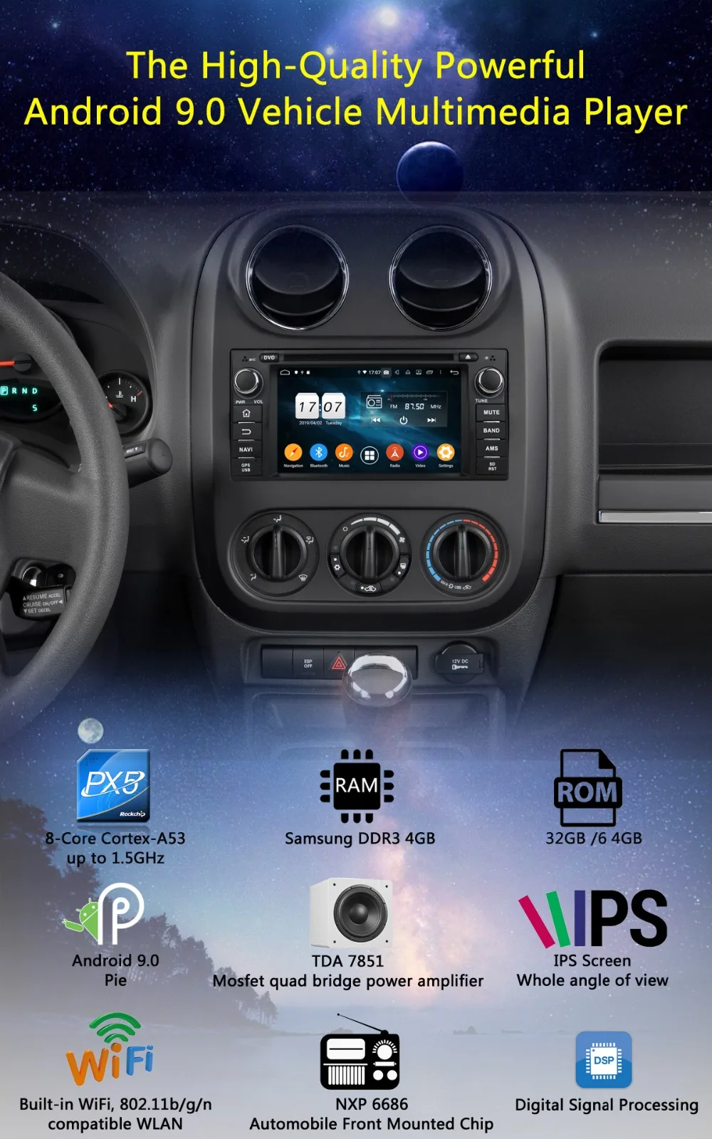 Flash Deal 6"IPS 8Core 4G+64G Android 9.0 Car DVD Radio GPS For Jeep 300C Wrangler Unlimited Compass Grand Cherokee Journey DSP CarPlay 1 Flash Deal 6"IPS 8Core 4G+64G Android 9.0 Car DVD Radio GPS For Jeep 300C Wrangler Unlimited Compass Grand Cherokee Journey DSP CarPlay 1