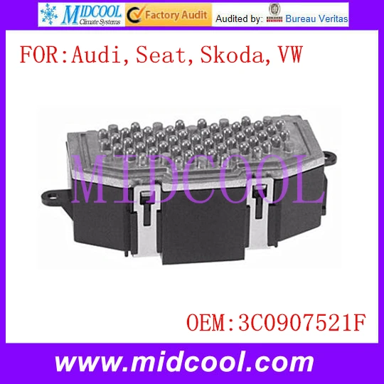 Резисторный регулятор двигателя вентилятора использовать OE NO. 3C0907521F для AUDI SEAT Skoda VW