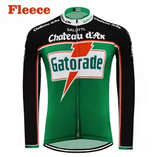Новые мужские термо с длинным рукавом Майки для велоспорта зеленая рубашка одежда для велоспорта зимняя флисовая и без флиса/пивная велосипедная одежда