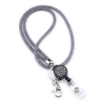 Шейный горный хрусталь шнур с хрустальными бусинами и выдвижной кличка катушка для значка телефон подвеска для ключей ожерелье - Окраска металла: Style 17