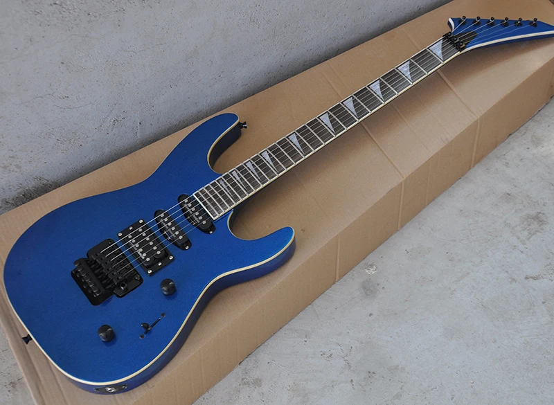 New Arrival Metallic Blue Set In JS Electric Guitar with Floyd Rose,24