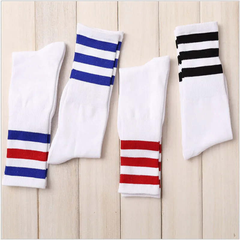 Классические длинные полосатые носки для скейтеров в стиле ретро из хлопка высокого качества в стиле Харадзюку, цвет белый, черный