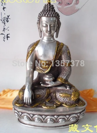 

shitou 00680 Tibet Buddhist bronze carved nice decorative design Shakyamuni buddha statue 13