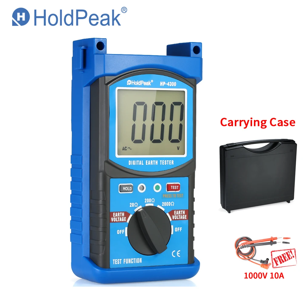 

HP-4300 Digital Earth Ground Resistance Tester Resistance Tester LCD Megohm Meter Megger Megohmmeter DC 0~200V Voltmeter
