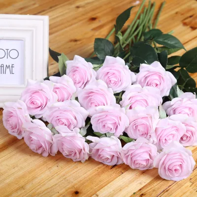 

10 Pcs Simulation Decorate Artificial Rose Flower Real Touch Single Branch Latex Hand Feel Moisturizing Bouquet For Home Wedding