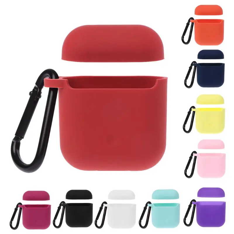 

Protective Cover Soft Silicone Skin Charging Case Buckle Accessories Waterproof Shockproof for Apple Airpods Bluetooth Earphones