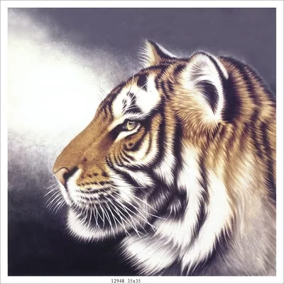 

DIY Unfinished 100% Mulberry Silk Suzhou Embroidery Sets Printed Patterns Needlework Kits tiger