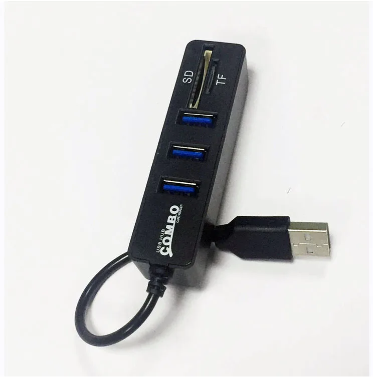 

Multi USB Combo USB Hub 2.0 3 Ports With Card Reader All in One USB Splitter 480Mbps For MS,M2,SD/MMC,TF Portable For PC Laptop