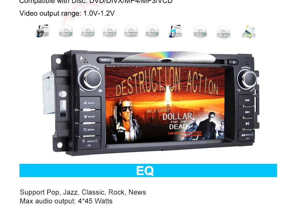Clearance Autoradio 1 Din Android Car Stereo DVD Player For Jeep Grand Cherokee Chrysler 300C Compass Patriot Dodge Sebring GPS Navi 11