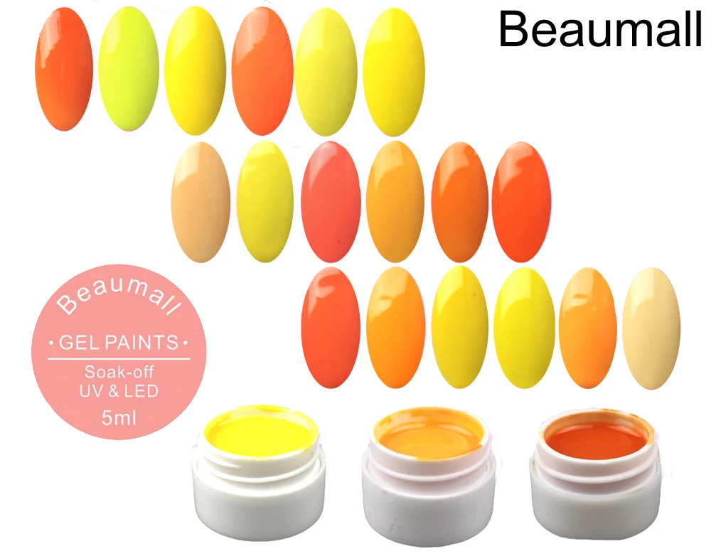 

Yellow Serie 18 Colors ! 5ml Per Pot Pure Colors Nail Art UV Gel For Nail Manicure Padicure DIY#A66