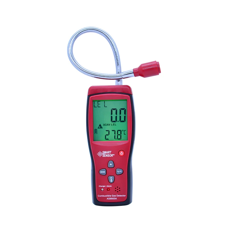  AS8800A Combustible Natural Portable Gas Leak Location Determine Analyzer Tester Sound Light Alarm 