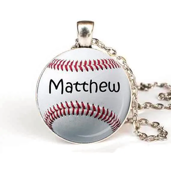 Men Steampunk Personality baseball pendant Softball Jewelry Necklaces