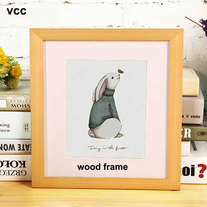 Photo Frame Wood Canvas Frame Wood Photo Frame Wood Frame Wood Picture Frame Classic Wooden Square Picture Frame Photo Plexiglass Poster Frames Wall Hanging Family Gift Photo Frame