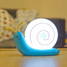 Night Light Decorative Lamp Lampe Bedroom Children Kids Baby USB Built in Battery Led Snail Kids Baby Sleeping Toilet Light