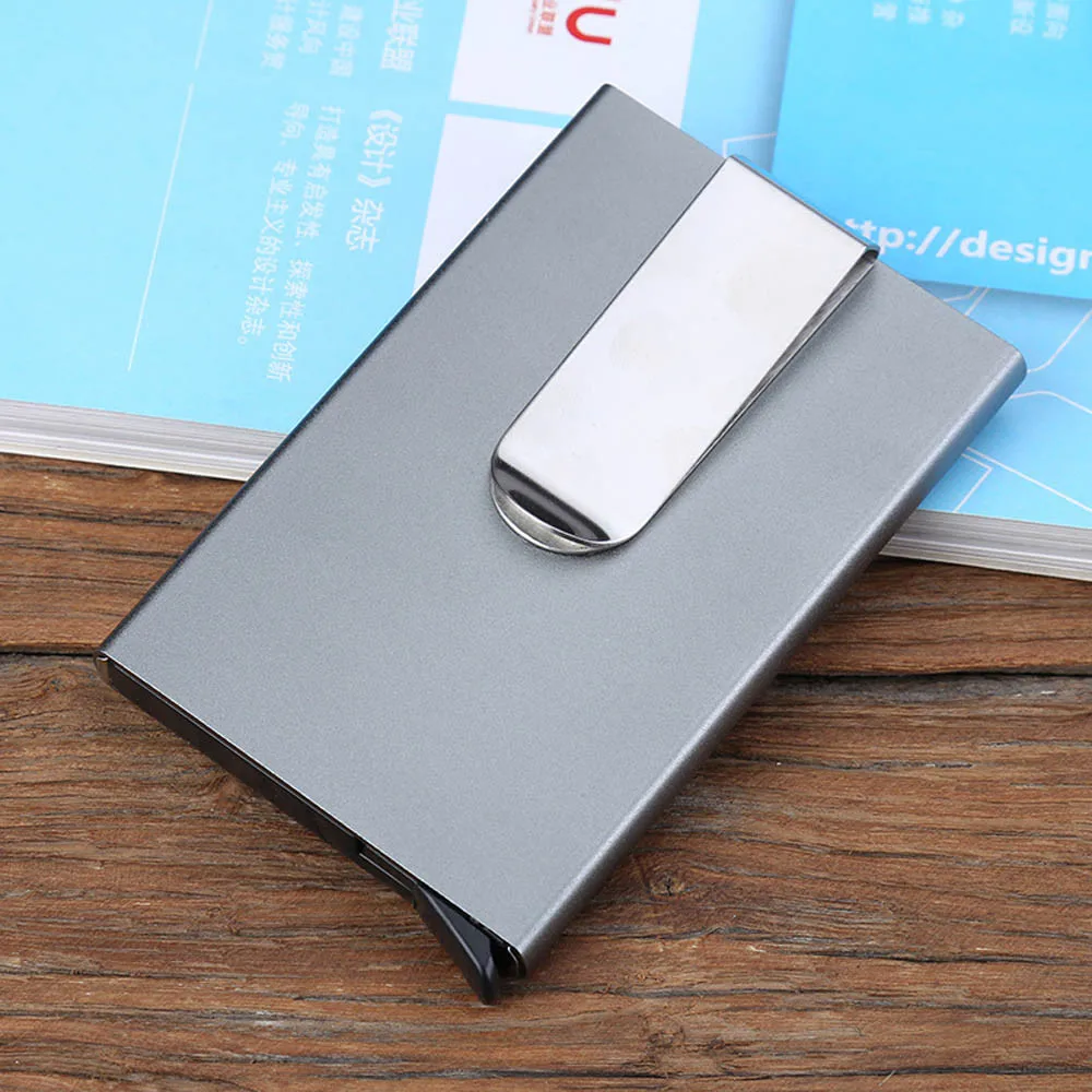 

luxury credit card holder Men Women Aluminum Slim ID Credit Card Protector Holder Purse Wallet