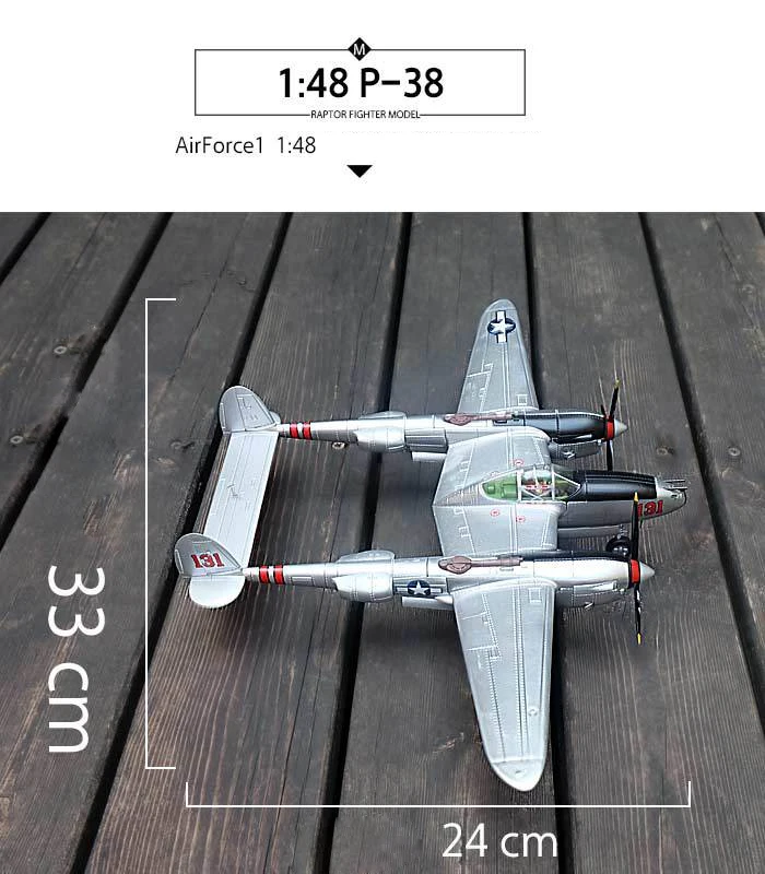 Военный сплав модель самолета sLockheed P-38 молниеносный истребитель второй мировой войны классический Flight литья под давлением Масштаб Модель игрушки 1:48