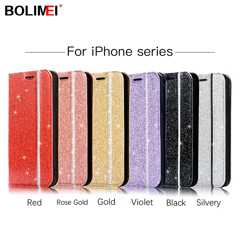 

Luxury Slim Flip Wallet Card Slot Holder Phone Case Cover For iPhone 6 6S 8 7 Plus Case cover for iphone 8 8 plus X Xs Max XR