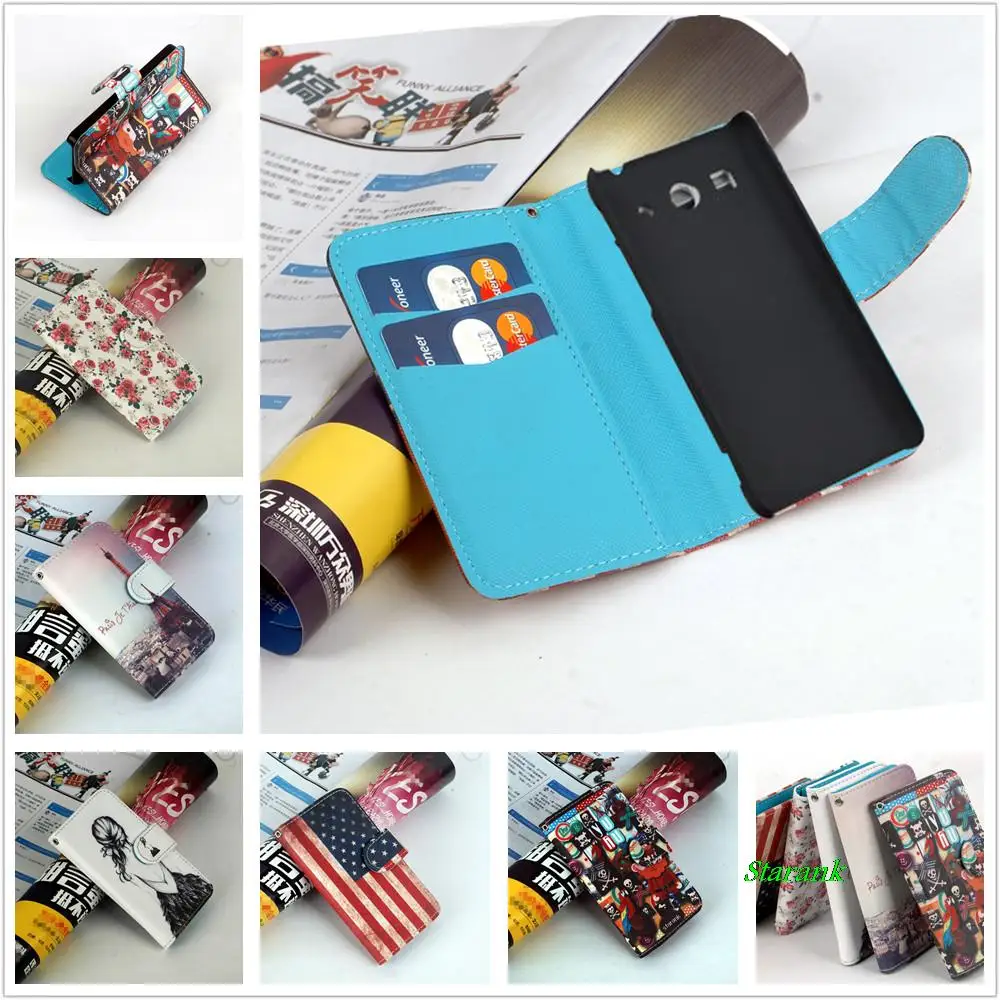 Hot Magnetic Leather Case For Huawei Ascend G520 G525 Wallet PU Photo Frame Cover With Card Holder Stand Skin 5 Colors |
