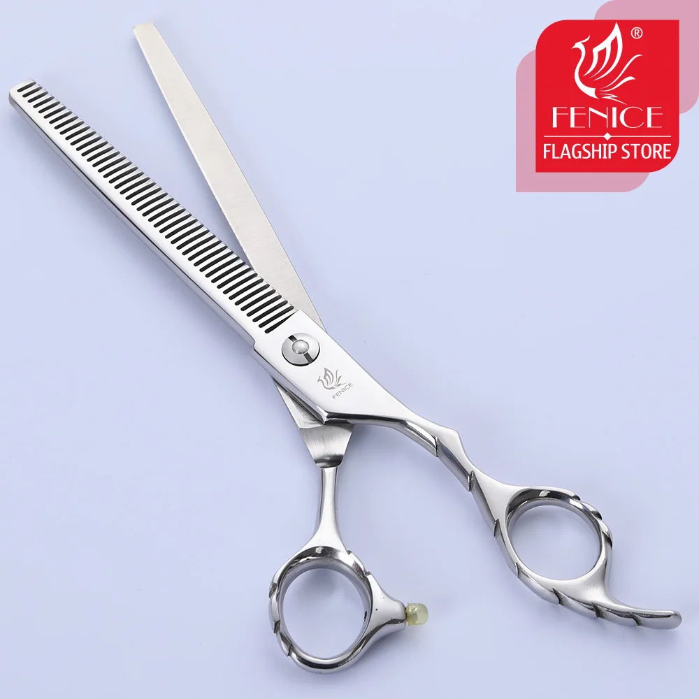 Fenice Professional Grooming Scissors 7.0 inch Thinning Shears 45 Tooth Thinning Rate 25% Japan 440c Dog hair Cutting Tool