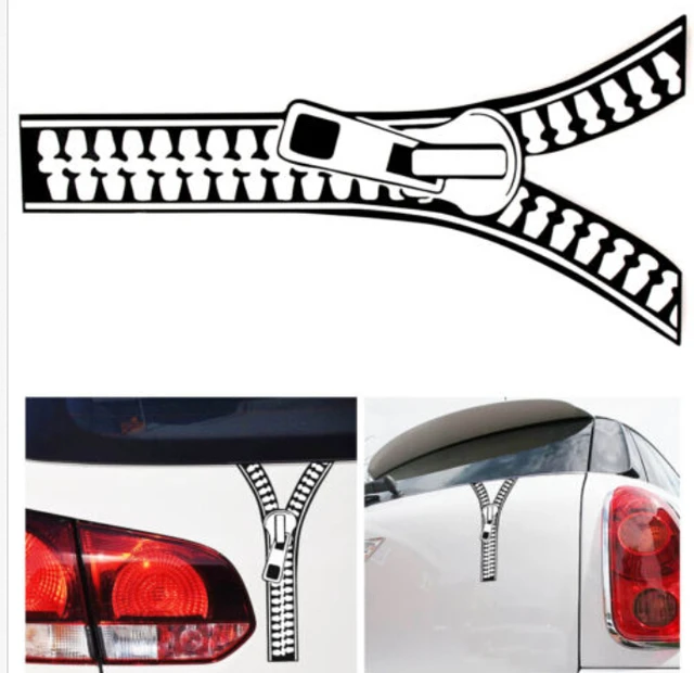 (50 pieces /lot) Wholesale Funny Zipper Car Decal Emblem Graphic