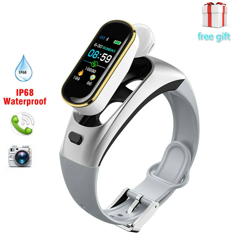 

Caller Bluetooth Headset Bracelet H109 Talk Band Color Screen Smart Bracelet 2-in-1 Separate Heart Rate Blood Pressure Monitor