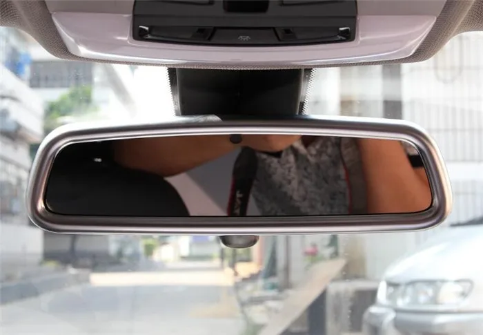 Chrome interior rearview mirror frame cover trim auto accessories ABS strip 3D sticker for BMW 3 series X1 X6 X5 (5)