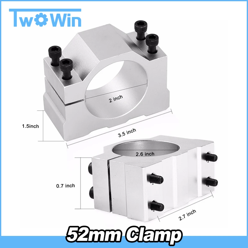 

Spindle Motor Brackets 52mm 57mm 65mm 80mm 100mm clamp with screws for 0.3kw 0.4kw 0.5kw 0.6kw 0.8kw 1.5kw 2.2kw machine spindle