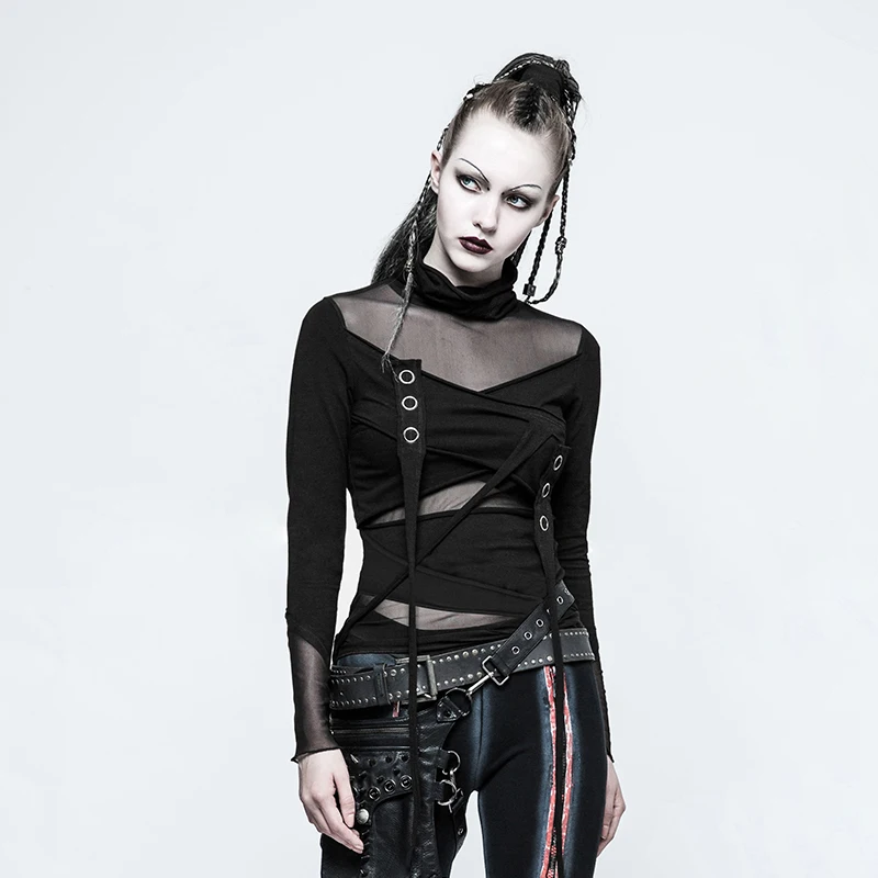 Female Gothic Tailor Network Multi Split T-shirt