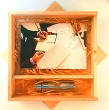 Metal Glass Sand Clock Timer Hourglass USB 3.0 Memory Flash Stick Pen Drive with Custom Maple Album Box(over 10 Pcs.Logo Free)