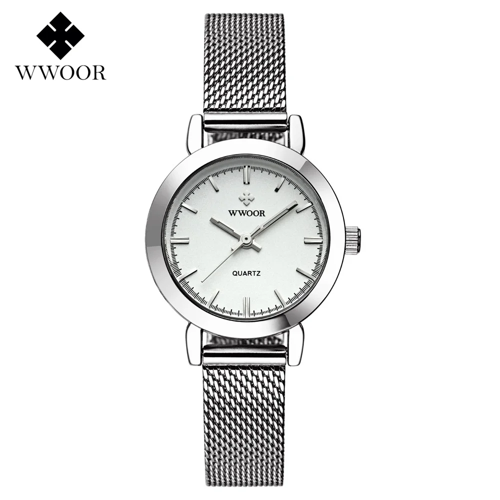 

New Arrivals WWOOR Brand Women Quartz Analog Watches Lady Business Watch Silver Full Steel Band Clock Back Light Montre Reloj