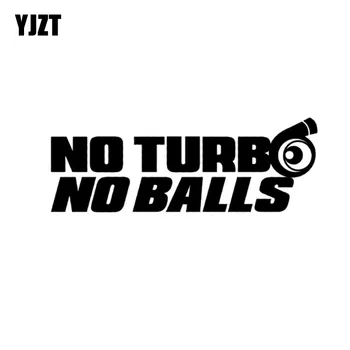 

YJZT 15.9CM*5.8CM NO TURBO NO BALLS Vinyl Decals Car Stickers Powerstroke Diesel Funny Black Silver C10-00963