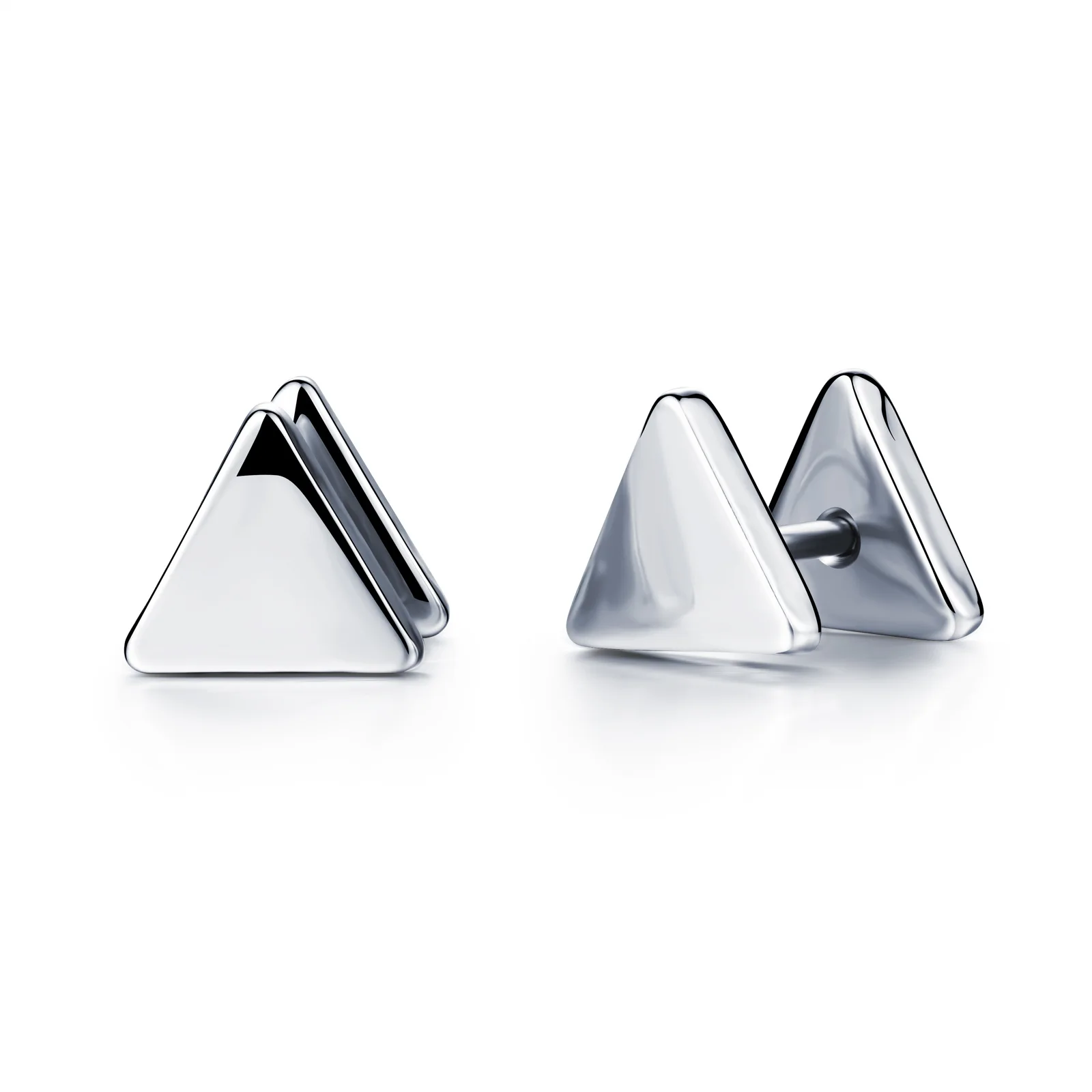 

Personality Stainless Steel Triangle Man's Stud Earring Fashion Rock Punk Style Vintage Men Jewelry Anti allergy