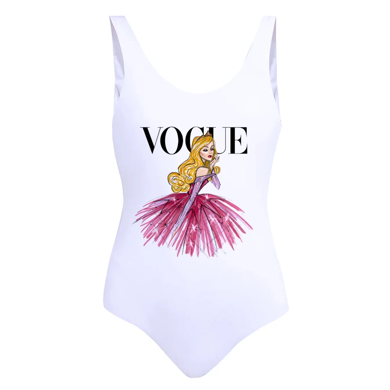 

Swimwear 2019 Women One Piece Swimsuit Vogue Princess Printed Summer Bathing Suit Bikini Set