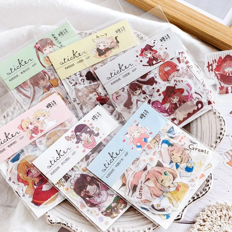45pcs/set Kawaii little Girl Sticker Bullet Journal Stickers