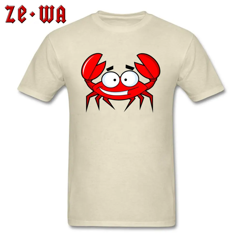 ClassicGroup Short Sleeve Tops & Tees Summer Fall Hot Sale Crewneck 100% Cotton T Shirt Student T-shirts Red Crab  Red Crab beige