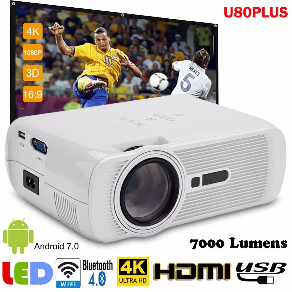 

Upgrade Mini Projector Bluetooth WIFI HDMI LCD Home Theater Beamer LED Proyector Android 7.0 Full UHD 1080p Video Media Player