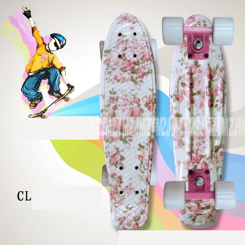 21 цвет 2" дюймов скейтборд-крейсер мини пластик скейт доска Ретро Лонгборд Открытый Взрослый/Дети Графический Печатный скейт