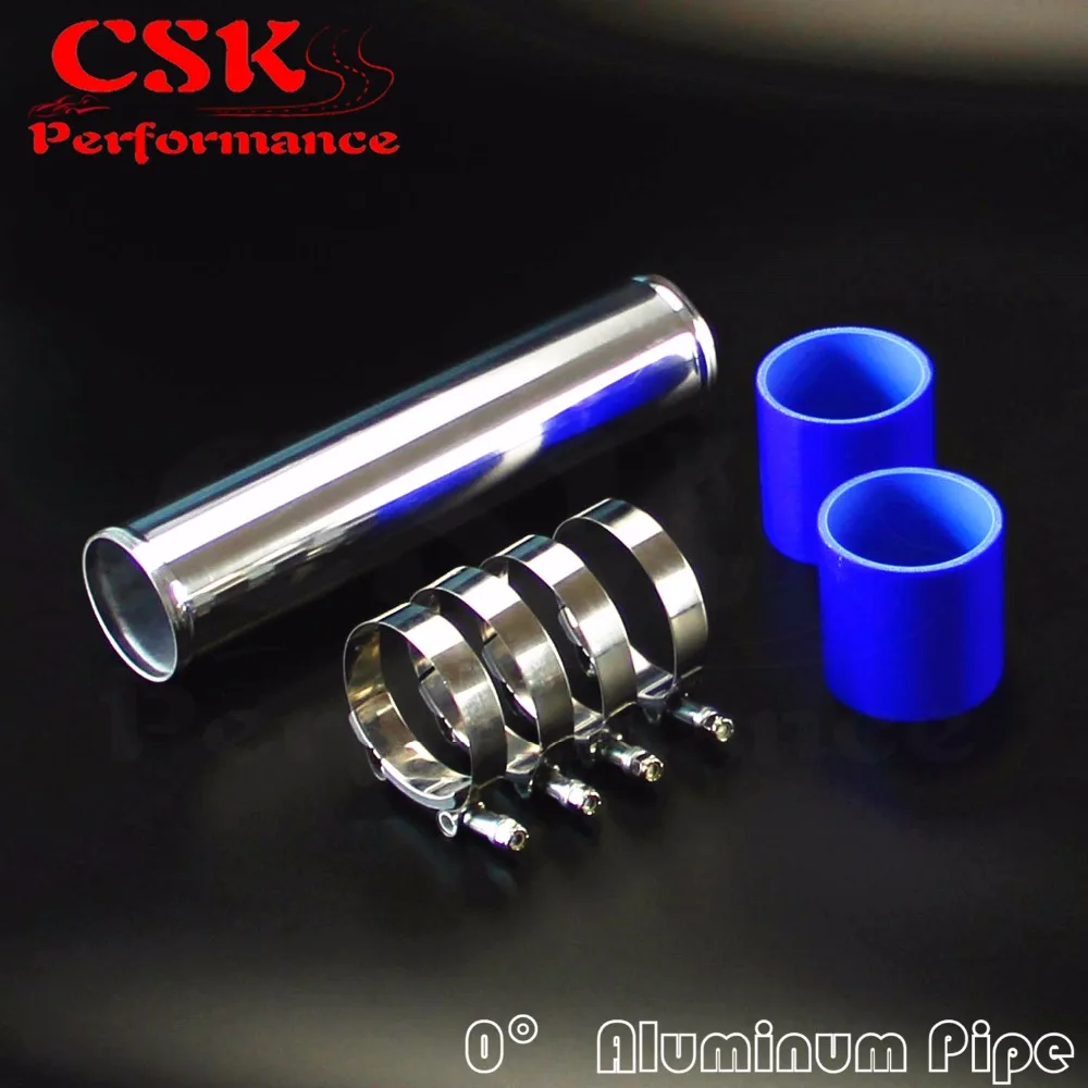 63mm 2.5" Aluminum Turbo Intercooler Pipe Piping Tubing + silicon hose