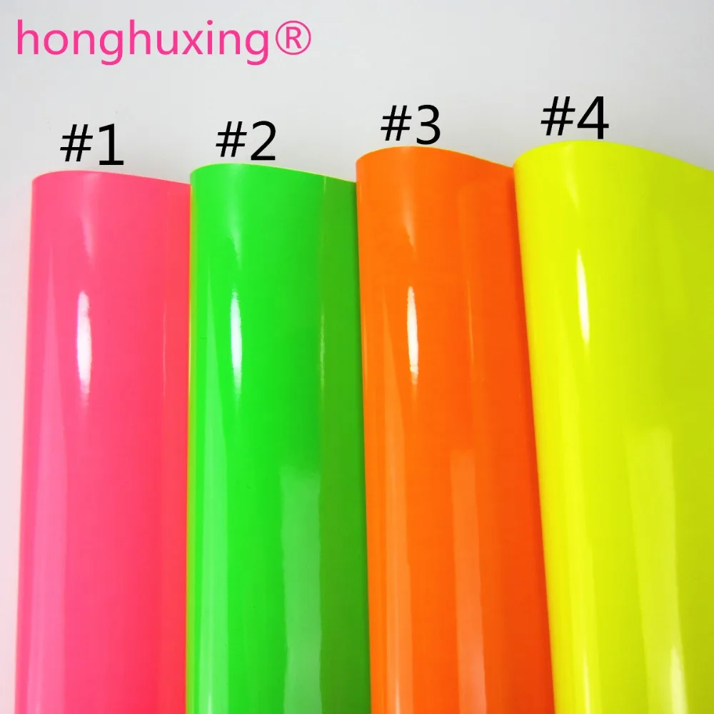 

A4 Sheet 8" X 11.8" Mirror Neon Pink Orange, Green, Yellow Faux Leather Fabric Synthetic Leather for bows DIY 1piece F0443