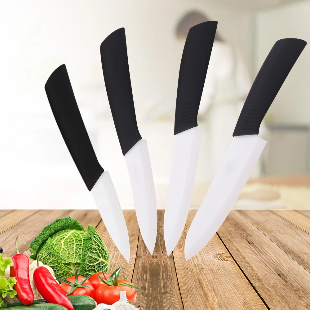 Набор кухонных ножей Керамические 3 4 5 6 дюймов циркониевые белые лезвия для очистки овощей и фруктов Керамические ножи инструменты для приготовления пищи
