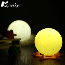 3D волшебная луна светодиодный ночник Лунная настольная лампа USB перезаряжаемая Поддержка дистанционного управления для украшения дома Рождество