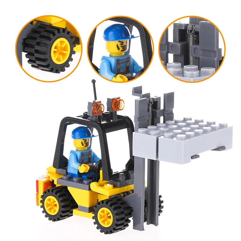 KAZI 8041 Legoings город построить модель строительные блоки инженер вилочный погрузчик