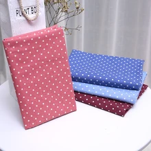 Льняная полиэфирная ткань с принтом в горошек лоскутное шитье из ткани, шитье ручной работы Материал ткань для поделок на Рождество ширина ткани 150 см